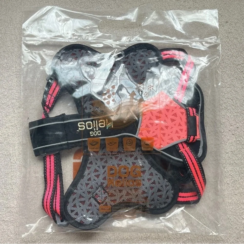 Dog Helios Compression Harness & Leash Medium Pink/Black Outdoor Hiking Walking